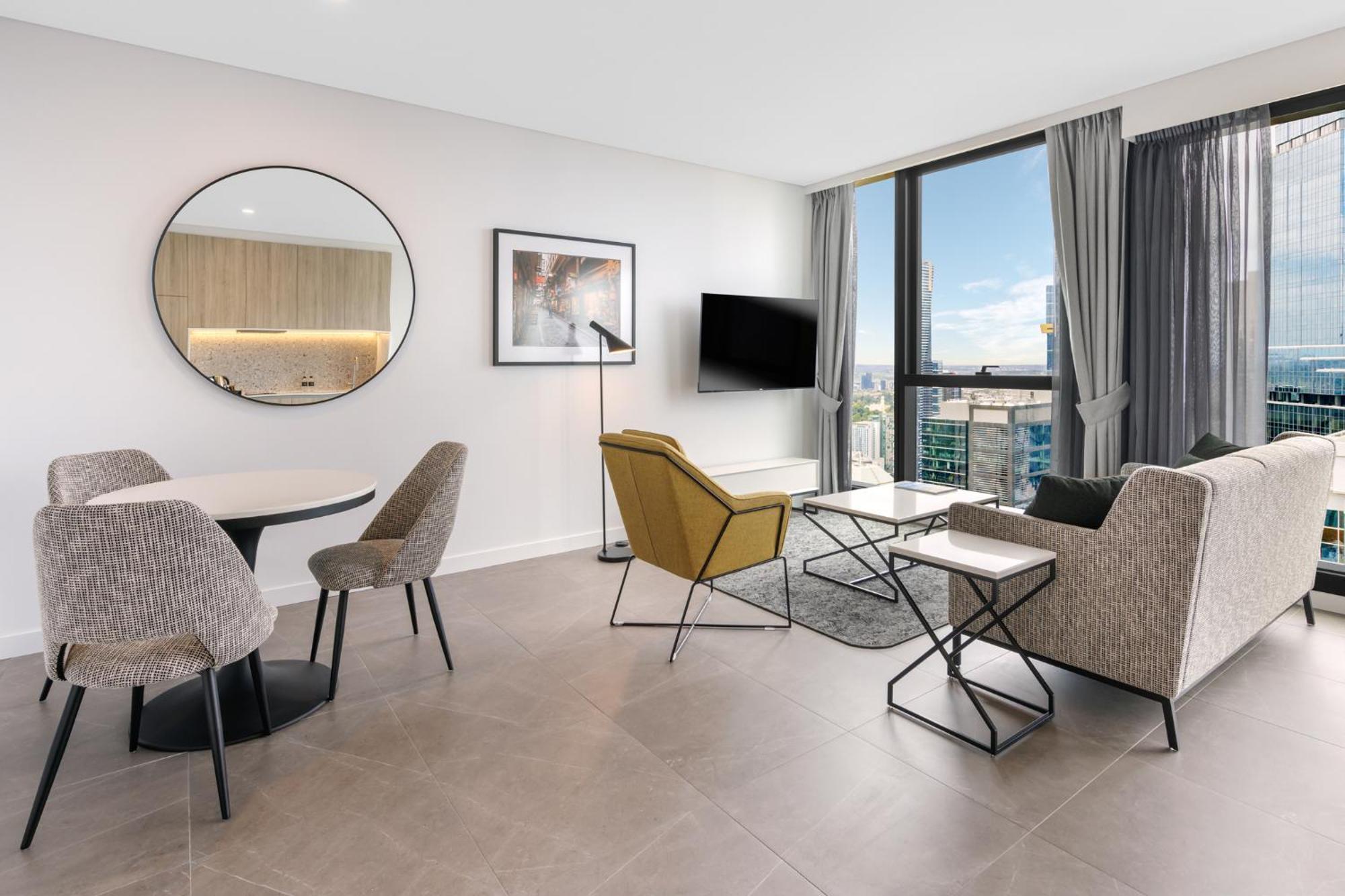 Meriton Suites ملبورن المظهر الخارجي الصورة A typical apartment interior