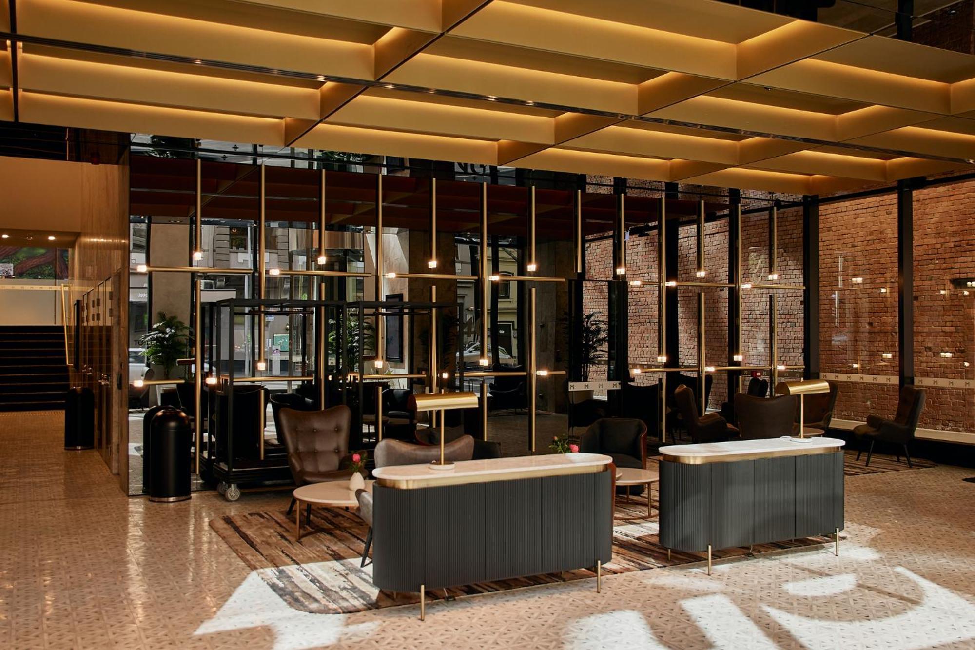 Meriton Suites ملبورن المظهر الخارجي الصورة The lobby of the hotel